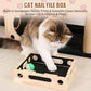 Cat Scratch Puzzle Enrichment Box, Smooth Solid Wood Cat Nail File Enrichment Box with Built-in Sandpaper, Cat Nail File Box Stress Free Alternative to Clippers & Grinders(No Bell Ball)