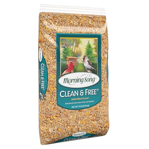 Morning Song Clean & Free Shell Free Wild Bird Food, Premium No Mess Bird Seed for Outside Feeders, 10-Pound Bag