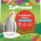 ZuPreem FruitBlend Bird Pellets, Daily Bird Food for Cockatiel, Lovebird, Quaker, Small Conure, Lorikeet, Core Nutrition for Medium Birds, Cockatiel Pellets, Conure Food (M, 2 lbs)