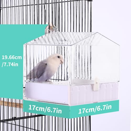 Colorday Bird Bath for Cage, Parrot Bath for Small to Medium Birds, Cockatiels, Parakeets, Budgie, Quaker, Conure, Lovebirds, Finches(6.7X6.7X7.74 inch)