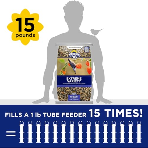 Audubon Park Extreme Variety Wild Bird Seed for Outside Feeders, 15-lb. Bag