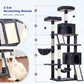 Gitelsnour Cat Tree for Indoor Cats, 71'' (180cm) Multi-Level Cat Tower for Large Adult, Sturdy Cat Tree House with 2 Scratching Boards 7 Posts, 2 Plush Perches/Condos, Hammock, Smoky Gray GCT032G
