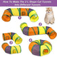Retro Shaw Cat Toys Pack 33Pcs, Interactive Kitten Toys for Indoor Kittens Cats, Collapsible Kitty Play Tunnel Tent Feather Wand Balls Bell Springs Mouse Kitty Toys for All Breeds (2 Tunnel)