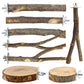 8 PCS Bird Perch Set for Cage - Natural Apple Wood Platforms & Hardwood Branches for Parakeets, Budgies, Cockatiels - Small Bird Habitat Gym, Climbing Stand & Safe Chew Toys