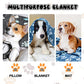 Rezutan 1 Pack 3 Blankets for Dogs, Dog Blanket for Large & Medium Pet Cat, Premium Soft Fluffy Suitable for Dog Kennels & Beds, Sofas, Gifts Puppy Essentials, 41x31inch, Gray/Blue/Beige