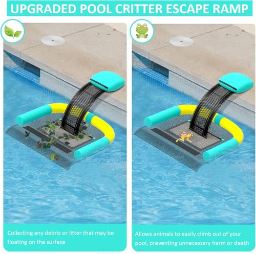 Poolvio Animal Saving Escape Ramp for Pool, Save Critters in Swimming Pool Device Handy, Pool Accessories in Floating Ramp Rescues Saving Frogs, Toads Animal Mice, Birds