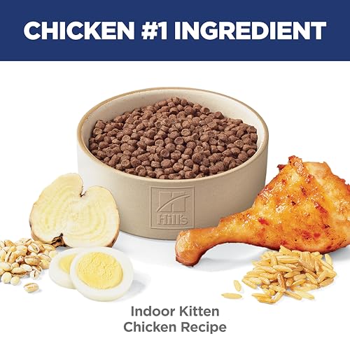 Hill's Science Diet Indoor, Kitten, Easy Litter Box Cleanup, Dry Cat Food, Chicken Recipe, 7 lb Bag