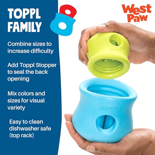 WEST PAW Zogoflex Toppl Interactive Treat Dispensing Puzzle Dog Toy for Mental Stimulation & Enrichment-Holds Kibble & Treats-Lickable, Freezable