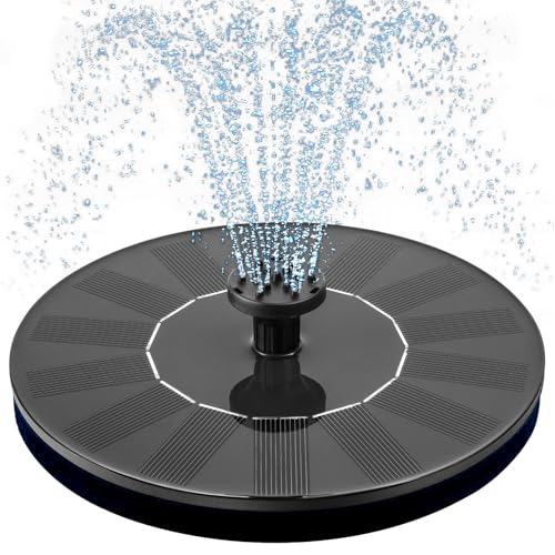 Mademax 1W Solar Bird Bath Fountain Pump, Solar Fountain, Free Standing Floating Solar Powered Water Fountain Pump for Bird Bath, Garden, Pond, Pool, Outdoor