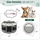 Love's cabin Pet Puppy Dog Playpen, Small Dog Tent Crates Cage Indoor/Outdoor, Portable Playpen for Cat, Foldable Pop Up Dog Kennel Playpen with Carring Case, Removable Zipper Top, Grey