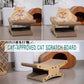 Reversible Cat Scratcher Bed, Large Scratching Board for Indoor Cats - Cardboard Pad & Durable Cat Scratcher Lounge Hammock Furniture, Natural Wood Color