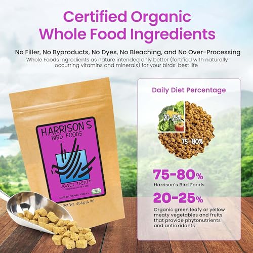 Harrison's Bird Food Power Treats with Red Palm Fruit Oil, 1 lb. 454g