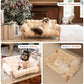 CHEERHOME PETS Elevated Cat Couch Bed for Indoor Cats, Wooden Cat Sofa with Removable Washable Fluffy Cover Raised Kitty Lounge Chair Suitable for Puppy(Cat Sofa Off-White)