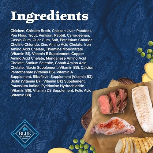 Blue Buffalo Wilderness Snake River Grill Natural High Protein Wet Food for Adult Dogs, Trout, Venison & Rabbit, 12.5-oz Cans, 12 Count