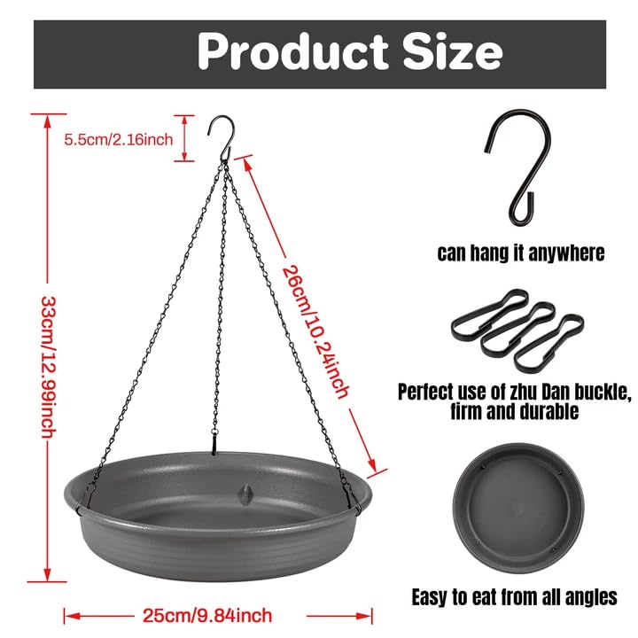 Hanging Bird Bath Hanging Bird-Feeder - CARGEN Garden BirdBath Tray Wildlife Feeder Plate Water Bowl or Water Bowl for Outdoors Garden Patio Decoration