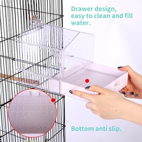 Colorday Bird Bath for Cage, Parrot Bath for Small to Medium Birds, Cockatiels, Parakeets, Budgie, Quaker, Conure, Lovebirds, Finches(6.7X6.7X7.74 inch)