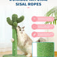 Made4Pets Cat Scratching Post, 25.6" Cactus Cat Scratcher Kitten Scratch Post with Sisal Rope for Indoor Cats Claw Scratcher, Vertical Green Cat Tree with Dangling Ball for Kitties Medium
