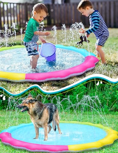 Jasonwell Splash Pad Sprinkler for Kids Splash Play Mat Outdoor Water Toys Inflatable Splash Pad Baby Toddler Pool Boys Girls Children Outside