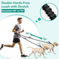 PetAmi Premium Hands Free Dog Leash for 2 Dogs, Adjustable Waist Belt Leash for Dog Walking, Fanny Pack Accessories Bag Dual Bungee Leash for
