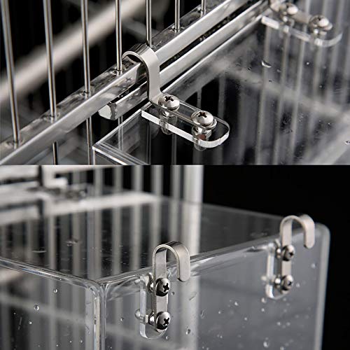 Bird Bath Cage, Cleaning Pet Supplies Cockatiel Bird Bathtub with Hanging Hooks for Little Bird Parrots Spacious Parakeets Portable Shower for Most Birdcage