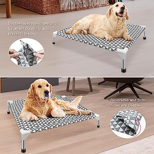 Elevated Outdoor Dog Bed, Medium Size, Cotton Material, Non-Slip Feet, Fits up to 70lbs