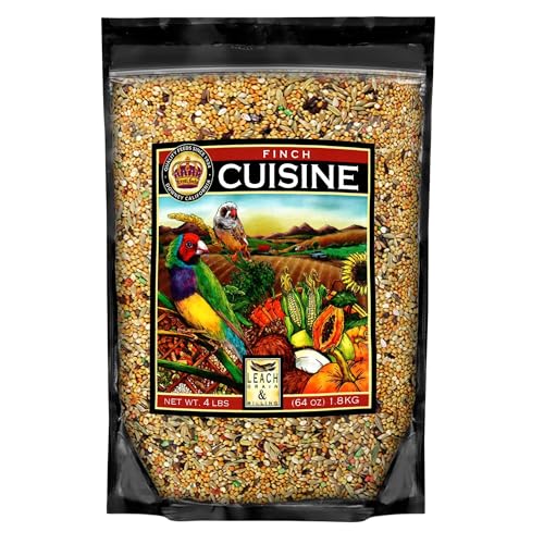 LEACH GRAIN & MILLING CO. Finch Cuisine 4 Lbs, Finch Food, Nutrient-Rich Blend Bird Seed, Birdseed for Finches and Small Birds, Support Daily Energy, Growth & Healthy Balanced Diet, No Mess Bird Seed