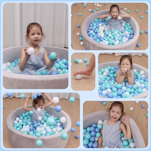 MoonxHome Ball Pit Balls for Toddlers, BPA Free Crush Proof Plastic Toy Balls for Ball Pit, Children's Pool Water Toys, Macaron Ocean Balls for Play