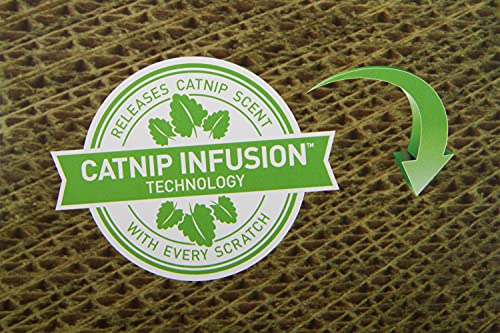 SmartyKat Super Scratcher Wide Corrugated Cat Scratcher for Cats & Kittens, Features Catnip Infusion Technology & Less Mess, Recycled Material, Brown