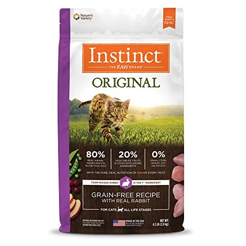 Instinct Original Dry Cat Food, Raw Coated Kibble, High Protein, Grain Free Recipe - Real Rabbit, 4.5 lb. Bag