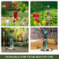 Kingsyard Glass Hummingbird Feeder for Outdoors Wild Bird Feeder with 6 Feeding Ports Hanging for Garden Yard, Pink (Ant Moat Included)