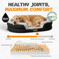 Fluffy Orthopedic Dog Bed for Large & Extra Large Dogs, Calming Plush Sofa Bed with Curved Bolster Support and Egg-Crate Foam Base, 43" Cozy Oval Pet Donut Bed with Washable Cover, Gray