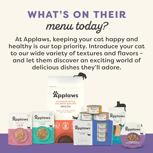 Applaws Natural Wet Cat Food, 8 Count, Limited Ingredient Cat Food Pots, Fish Variety Count in Broth, 2.12oz Pots