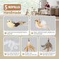 ROSAUI Cat Teaser Wand Toys, Interactive Bird Toys for Indoor Kittens, 42.15’’ Long Cat Fishing Pole Toys, 2Pcs Wires and 5Pcs Natural Refills, Sustainable Wooden Handles, Exercising, Playing