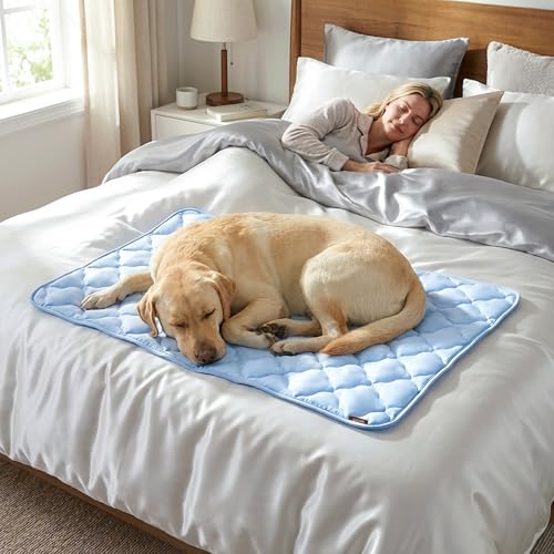 ZOMISIA Dog Cooling Mat for Extra Large Dogs, Q-Max>0.5 Thin Breathable Crate Pad for Pet, Portable Washable Kennel Pad for Summer Outdoor, 41x27