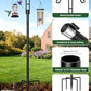 Double Shepherds Hooks, 76 Inch Bird Feeder Pole with 5-Prong Base, 3/4 Inch Thick Heavy Duty Adjustable Garden Hooks for Hanging Plants, Hummingbird Feeder, Solar Lights, Lantern Outdoor Garden Decor
