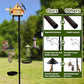 Bird Feeder Pole - 92 Inch Heavy Duty Birdhouse Stand with Squirrel Proof Baffle for Outdoor, Adjustable Bird Feeding Station with Multi Shepherds Hooks Mental Trays for Garden Attracting Wild Birds