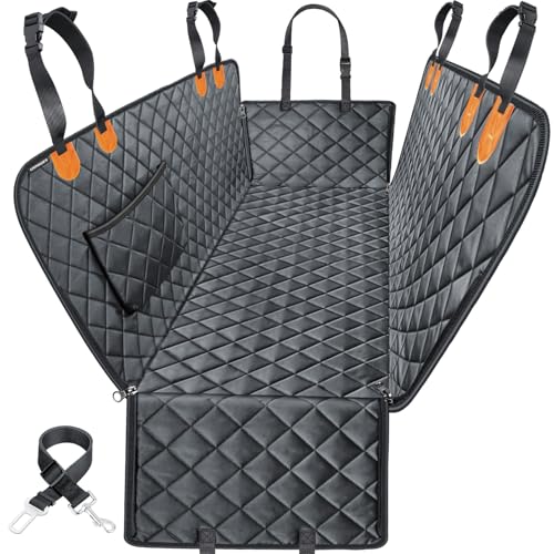 URPOWER Dog Car Seat Cover for Pets 100% Waterproof Seat Cover Hammock 600D Heavy Duty Scratch Proof Nonslip Durable Soft Back Seat Covers for Cars and SUVs