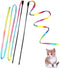 M JJYPET Cat Wand Toys Interactive Kitten Toys for Indoor Cats Colorful Teaser Wand String for Exercise Kitten Stick Kitty Rope Toy Rainbow Ribbon Cat Charmer -2Pcs