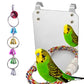 7" Bird Mirror with Rope Perch Bird Toys Swing, Comfy Perch for Greys s Parakeet Cockatiel Conure Lovebirds Finch Canaries