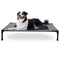 K&H Pet Products Outdoor Elevated Dog Cot, Breathable Cooling Elevated Cot Hammock Pet Bed for Large Dogs, Washable Mesh Cover, Raised Metal Frame, Collapsible, Portable - Large 42 X 30in Gray
