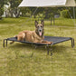 pettycare Elevated Outdoor Dog Bed - Raised Bed for Large Dogs, Waterproof Cot Easy to Assemble, Cooling Elevated Cot with Breathable Teslin Mesh, Durable, Non Slip, Up to 65 lbs,Black