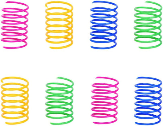 ISMARTEN Cat Spring Toy (60 Pack), Cat Kittens Toys Plastic Coil Spiral Springs for Swatting, Biting, Hunting, and Active Healthy Play (Random Color)
