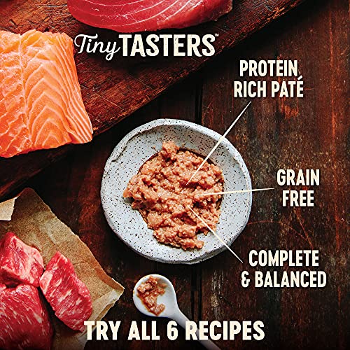 Wellness CORE Tiny Tasters Pate Adult Wet Cat Food, Natural, Protein-Rich, Grain Free, 1.75-Ounce Pouch, 12 Pack, (Land Variety Pack)