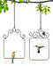 PACETAP Hummingbird Swings and Perches Metal Frame 2 Pack, Wild Bird Swing Outdoor Bird Perch with Wooden Dowel and 2 Hanging Chain for Hanging Indoor, Outdoor, Trunk, Lawn, Patio, Garden (Black)
