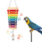 Large Parrot Suspensible Xylophone Toy, Multicolored Natural Wooden Bird Chewing Toys with Grinding Stone for Large, Medium Birds, Macaws, African Grey, Cockatoos,