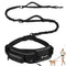Hands Free Dog Leash with Waist Pack & 4 Metal Clips - Adjustable Leash with Reflective Stitching and Shock Absorbing Design for Walking, Jogging