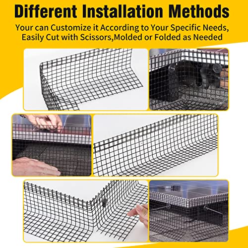 6in X 100ft Solar Panel Bird Guard,Solar Panel roof Protection net 1/2inch Mesh PVC Black Vinyl Coated Galvanized net 70 Fastener ClipsUsed for Bird,Animal Control