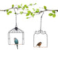 2PK Metal Frame Hummingbird Swings and Perches with Wooden Dowel Black Bird Swing Outdoor Bird Perch Humming Bird Swing
