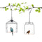 2PK Metal Frame Hummingbird Swings and Perches with Wooden Dowel Black Bird Swing Outdoor Bird Perch Humming Bird Swing