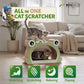BOWHAUS Frog Style Cat Scratching Board, Cat Scratcher Lounger with Play Ball for Indoor Cat, Durable & Long-Lasting Scratching Board Cardboard